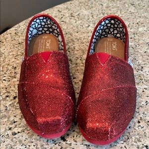 Toms Red Glitter